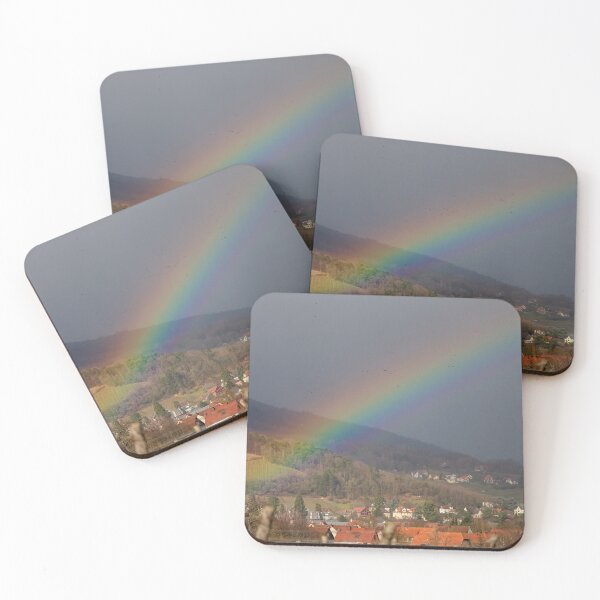 Item preview, Stunning rainbow over the village and vineyards in Alsace designed and sold by Alexander Sorokopud.