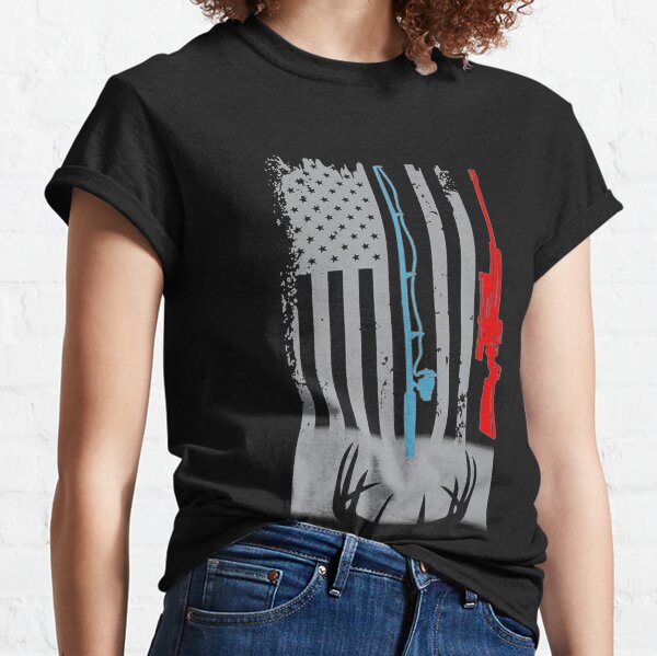 American Flag Fishing Rod T-shirt