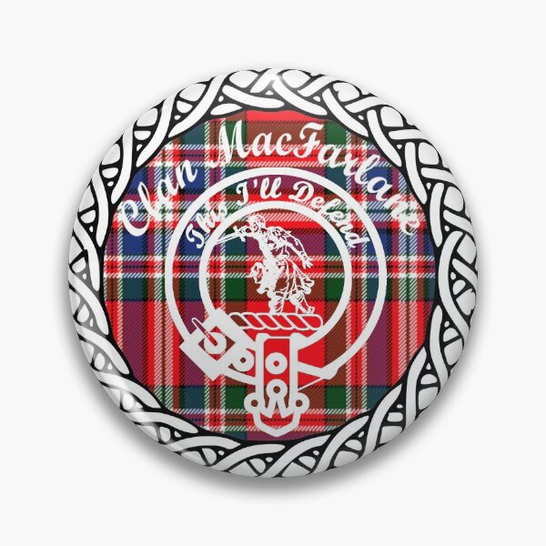 Item preview, Clan MacFarlane surname last name tartan crest badge designed and sold by BagTown Clans.