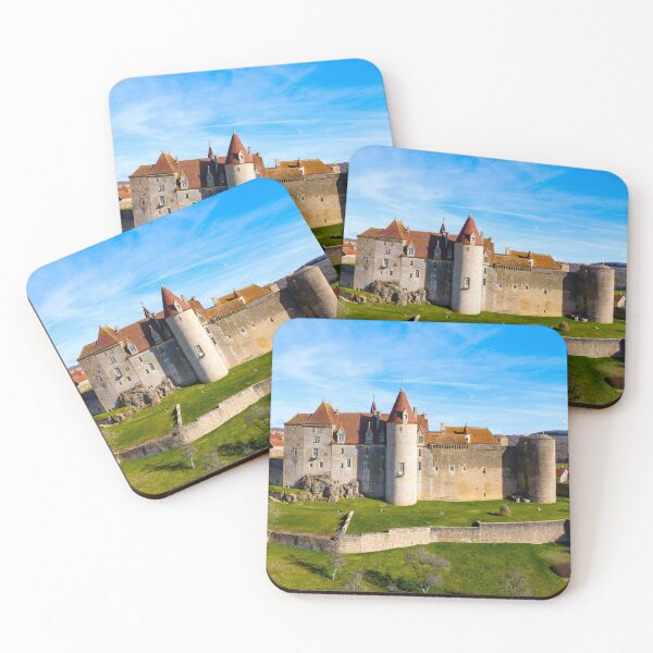 Item preview, Aerial drone  panoramic view of Chateau-Neuf village in Burgundy designed and sold by Alexander Sorokopud.