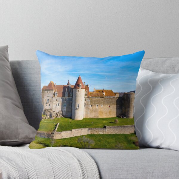 Item preview, Aerial drone  panoramic view of Chateau-Neuf village in Burgundy designed and sold by Alexander Sorokopud.