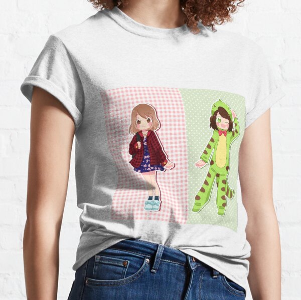 Little Girl Pink Plaid x Dino Girl Polkadot Classic T-Shirt