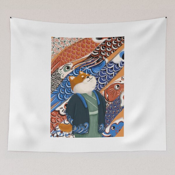 Item preview, Shiba inu with koinobori designed and sold by quynhdraws.
