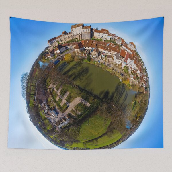 Item preview, Little-planet spherical panoramic view of Pesmes village in Burgundy designed and sold by Alexander Sorokopud.