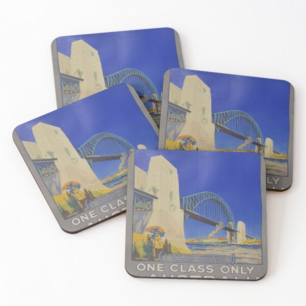 Item preview, One Class to Australia vintage travel poster designed and sold by stickart-marek.