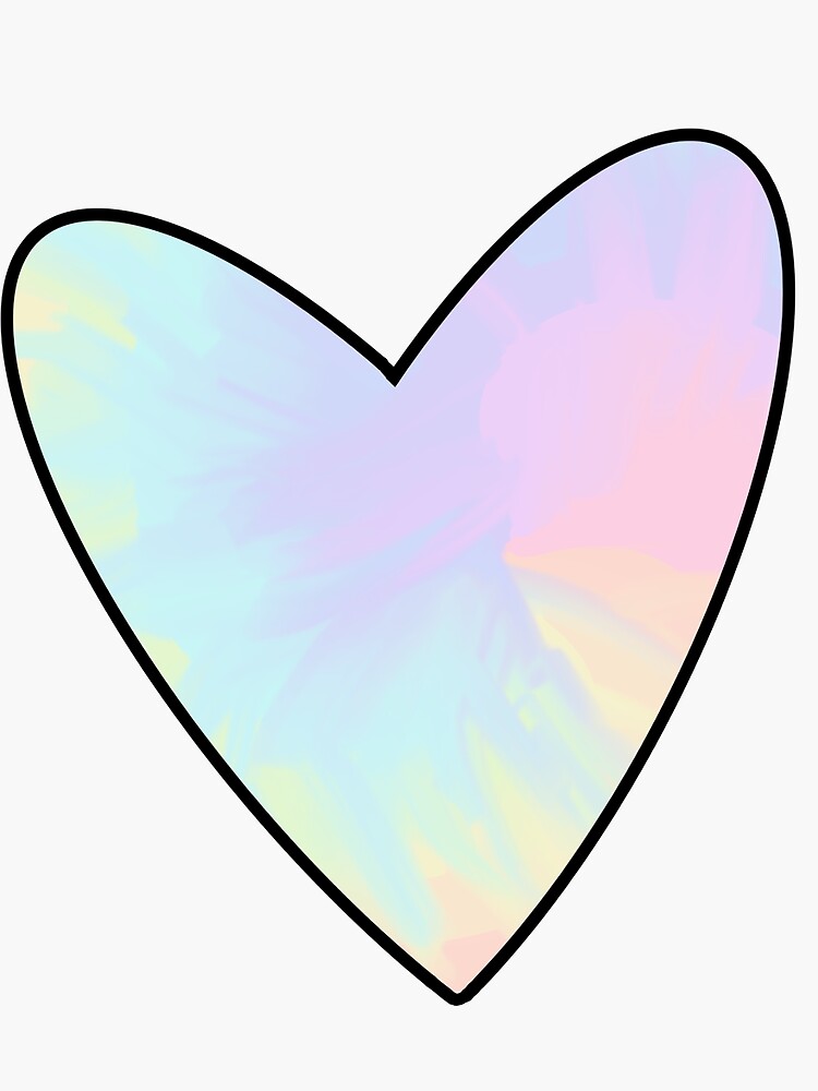 Tie Dye Heart Sticker By Carohildy Redbubble 