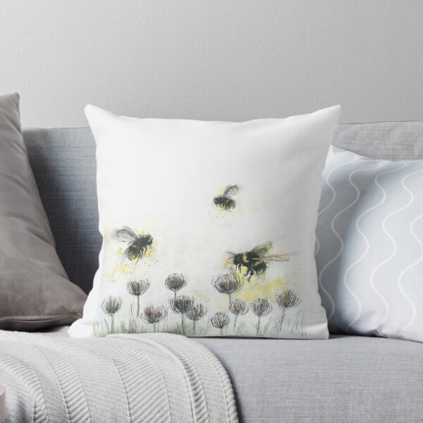 Buzzy Bees Throw Pillow