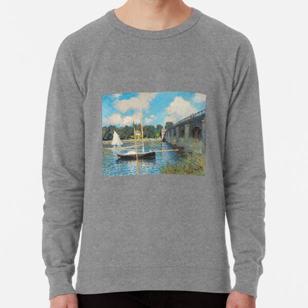 The Bridge at Argenteuil by Claude Monet Lightweight Sweatshirt