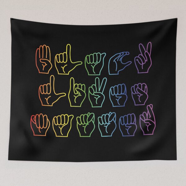 Item preview, Black Lives Matter in American Sign Language (ASL) ☆ Rainbow Outline designed and sold by averydavage.
