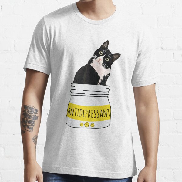 Antidepressant cat shirt Black Cat Lovers Gift Essential T-Shirt
