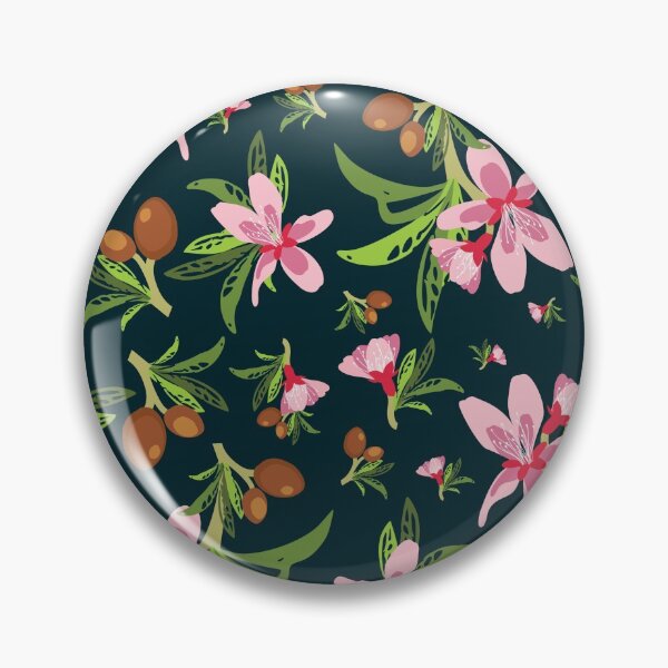 Item preview, Green & Pink Almond Flower Pattern designed and sold by lanolga.