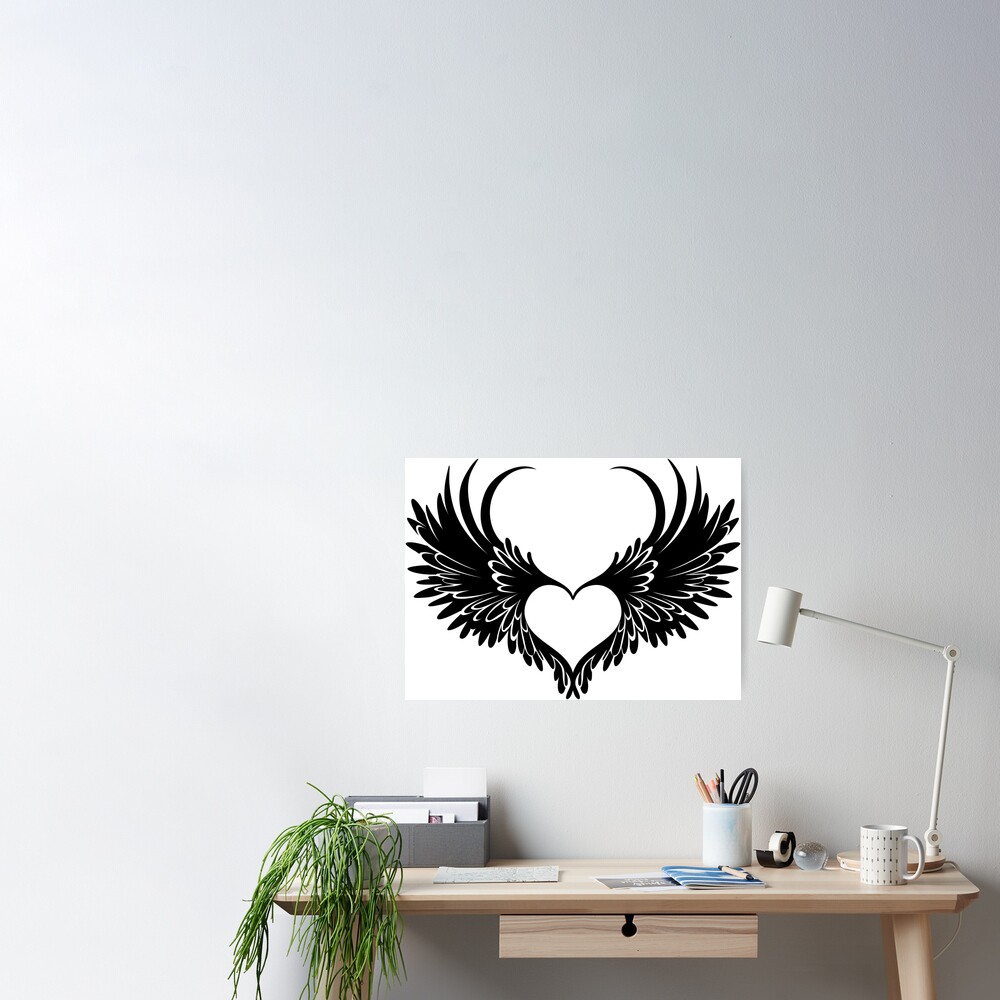 Winged Heart Stickers, Pink Flying Angel Heart with Wings Laptop Vinyl –  Starcove Fashion