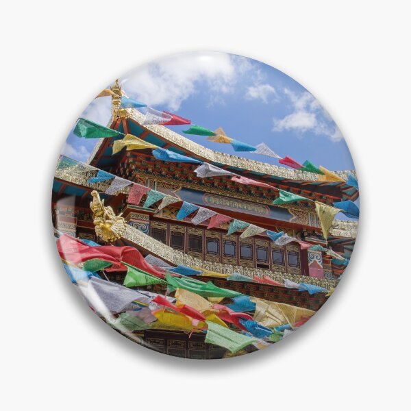 Item preview, Temple with prayer flags - Yunnan designed and sold by Ulysse Pixel.