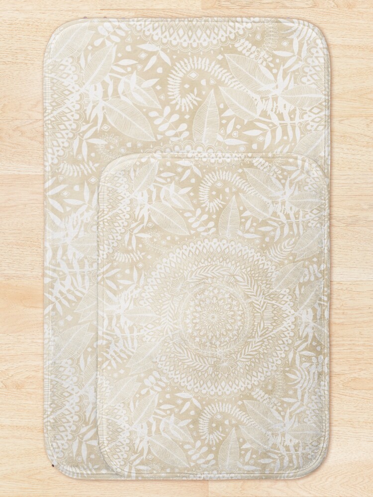 Alternate view of Medallion Pattern in Pale Tan Bath Mat