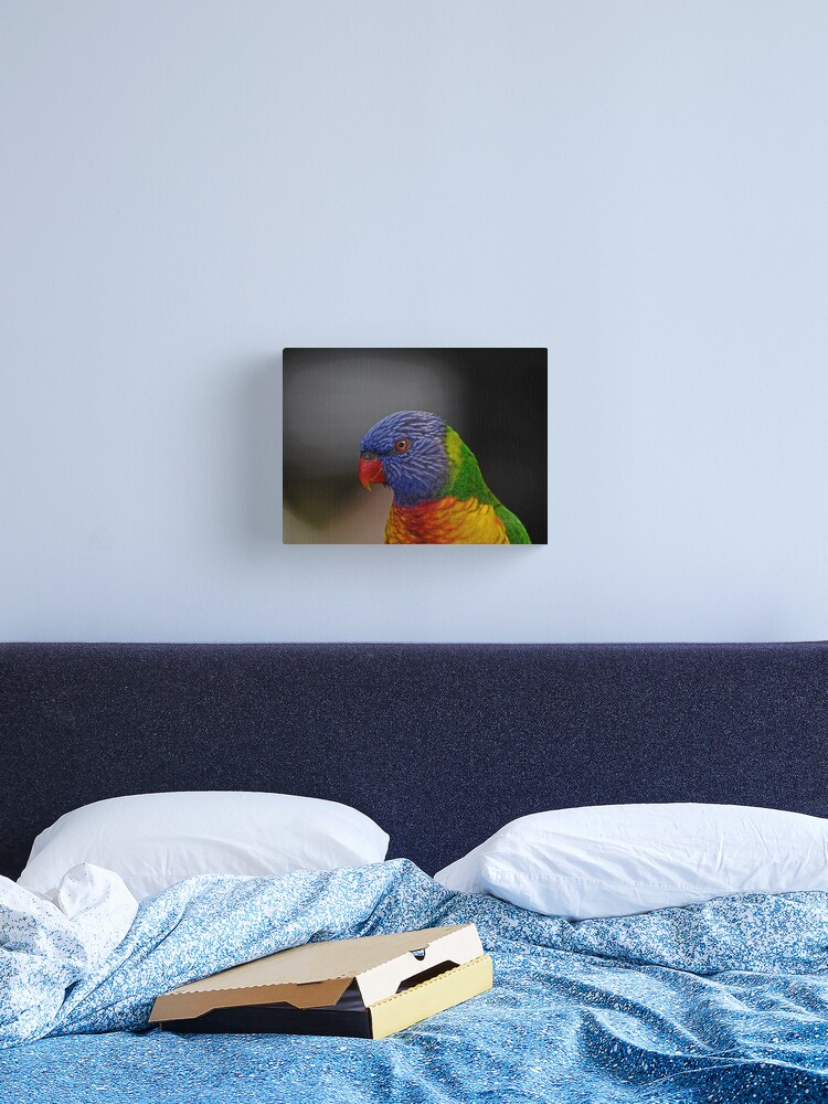 Thumbnail 2 of 3, Canvas Print, Rainbow Lorikeet portrait designed and sold by theoddshot.