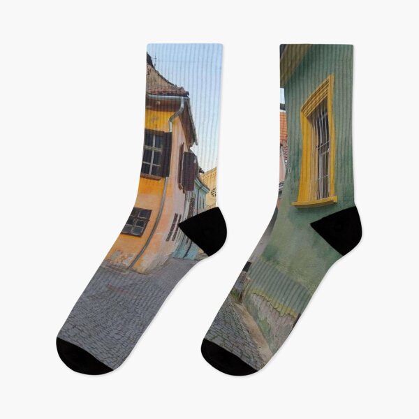 Item preview, Vintage colored buildings street designed and sold by IlonaP99.