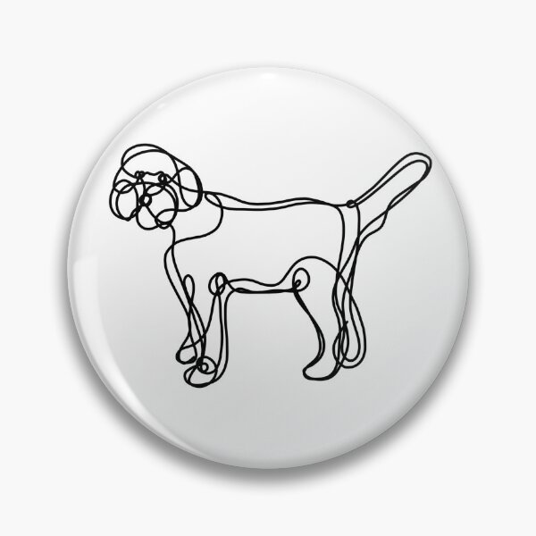 Artikelvorschau, Linienillustration eines Labradoodle entworfen und verkauft von dooodles.