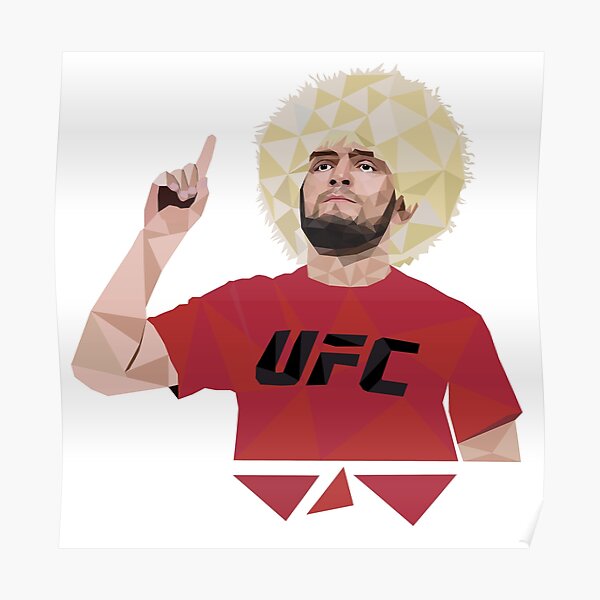 Khabib nurmagomedov low poly art Póster