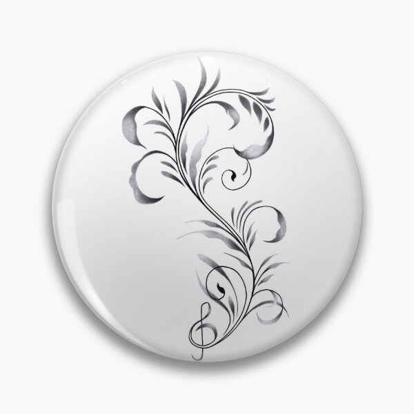 Item preview, Intricate Floral Design with a Beautiful Musical Clef designed and sold by Tyler Rosso.
