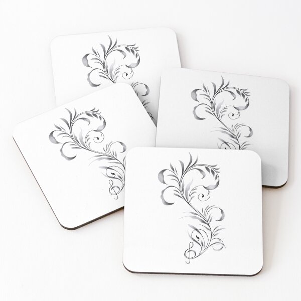 Item preview, Intricate Floral Design with a Beautiful Musical Clef designed and sold by Tyler Rosso.