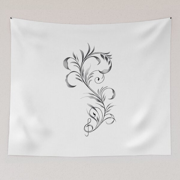 Item preview, Intricate Floral Design with a Beautiful Musical Clef designed and sold by Tyler Rosso.