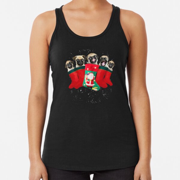 Gift Pug Lovers Christmas Socks Cute design Racerback Tank Top