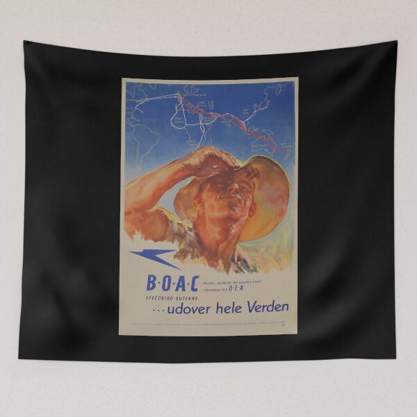 Item preview, Boac udover hele verden vintage travel poster designed and sold by stickart-marek.