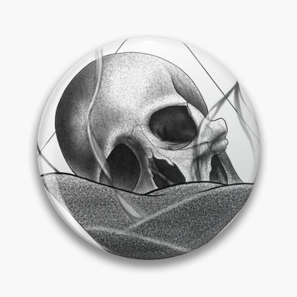 Item preview, Human Skull Buried in Smokey Sand with Geometrical Shapes designed and sold by Tyler Rosso.