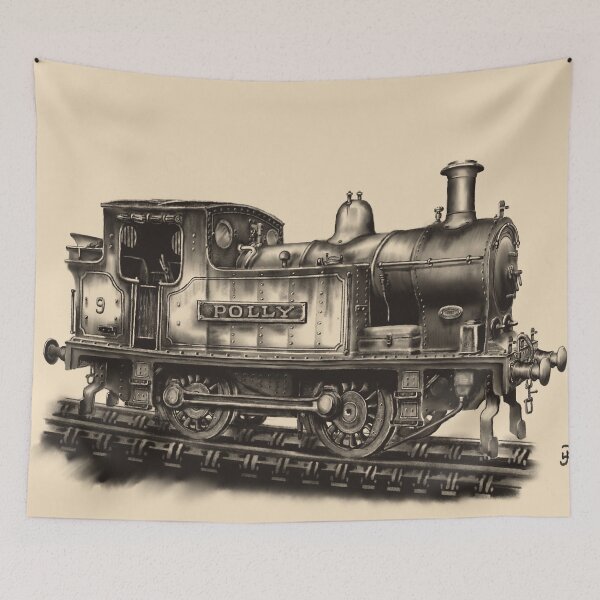 Item preview, Polly (Monochrome) - Industrial Steam Locomotive designed and sold by Rasendyll.