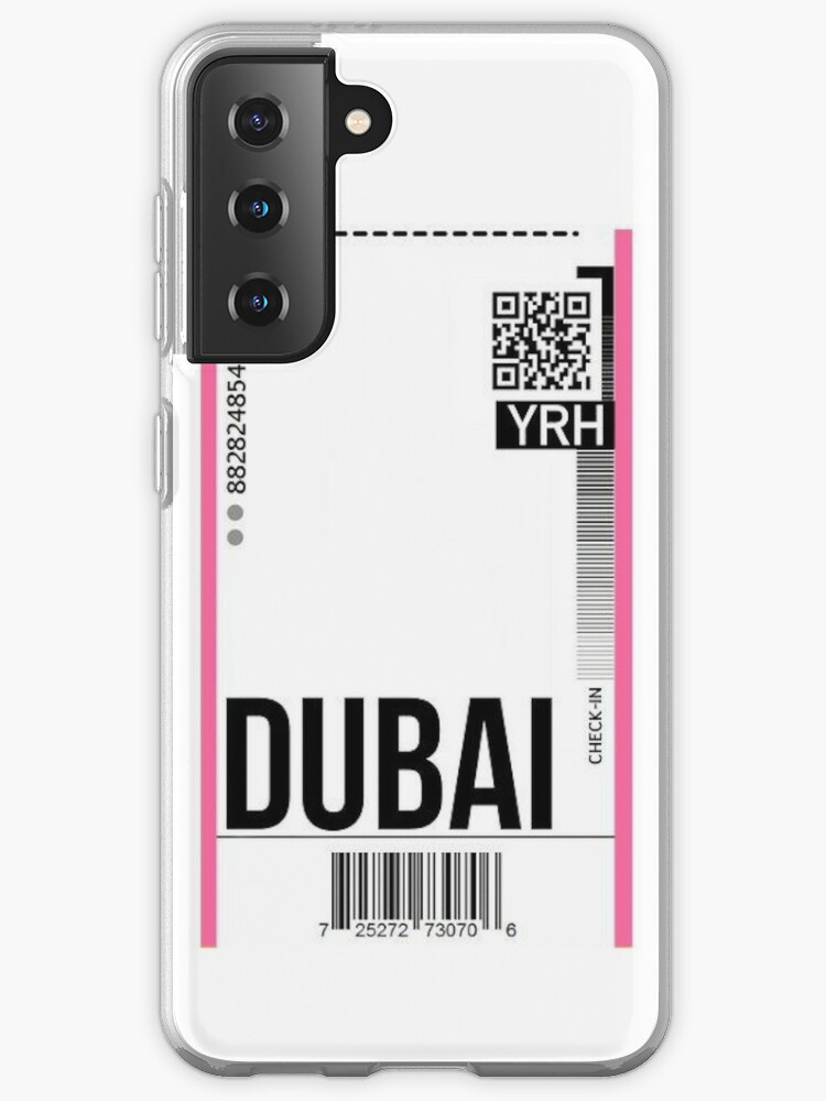 Dubai Plane Ticket Boarding Pass Template Case Skin For Samsung Galaxy By Volkaneeka Redbubble