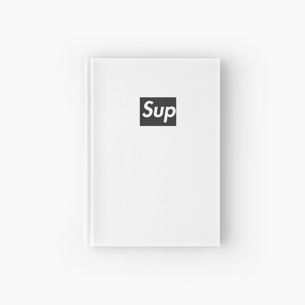 Supreme Sup Logo Black Hardcover Journal By Doakorkmaz01 Redbubble - supreme x louis vuitton scarf roblox