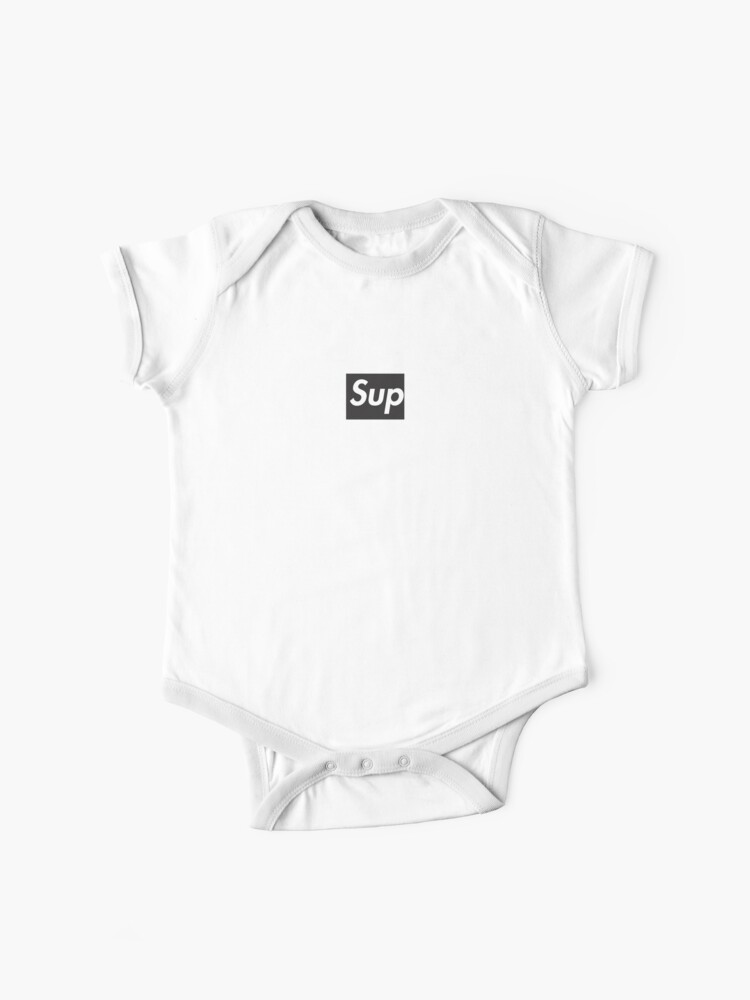 Supreme Sup Logo Black Baby One Piece By Doakorkmaz01 Redbubble - pink supreme roblox logo poster by doakorkmaz01 redbubble