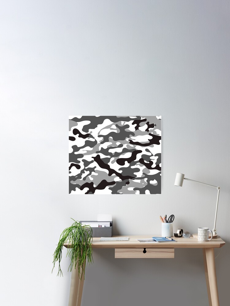Camouflage Pattern Cool Army Grey Camo Print Color for Lovers of