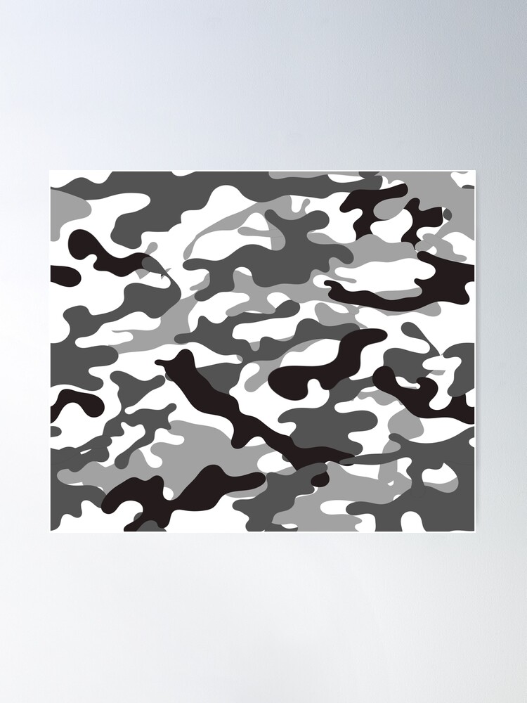 Camouflage Pattern Cool Army Grey Camo Print Color for Lovers of the Armed  Forces Poster for Sale by BCNDesign