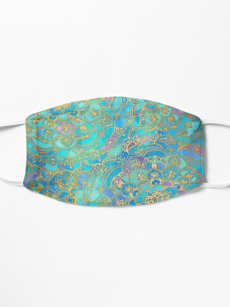 Alternate view of Sapphire & Jade Stained Glass Mandalas Mask