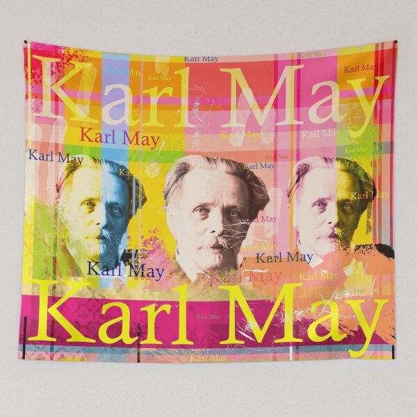 Item preview, Karl May Portrait, Winnetou and Shatterhand, famous German writer designed and sold by Mauswohn.