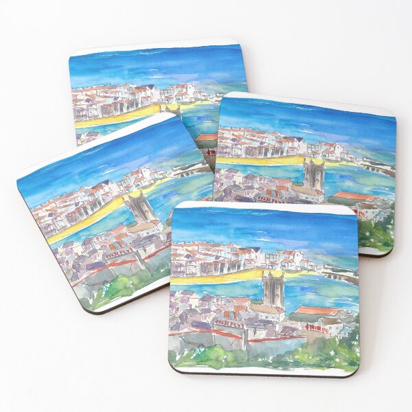 Item preview, St Ives Harbour Blue & Turquoise in Cornwall England designed and sold by artshop77.