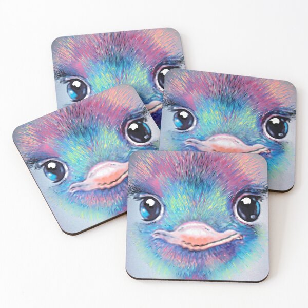 Item preview, Baby animals EMU Turquoise pink multicolour cute wild animal babies picture ostrich  designed and sold by Julieford.