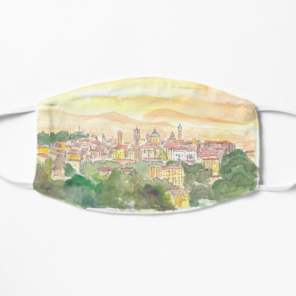 Bergamo Italy Citta Alta at Dusk Mask