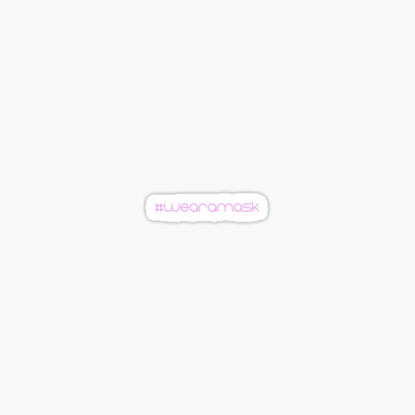 Hashtag #wearamask Wear A Mask, simple facemask reminder design Sticker