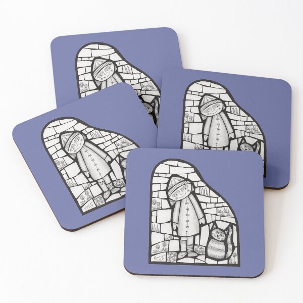 Item preview, Girl and her cat mosaic illustration designed and sold by Muna Zuberi.