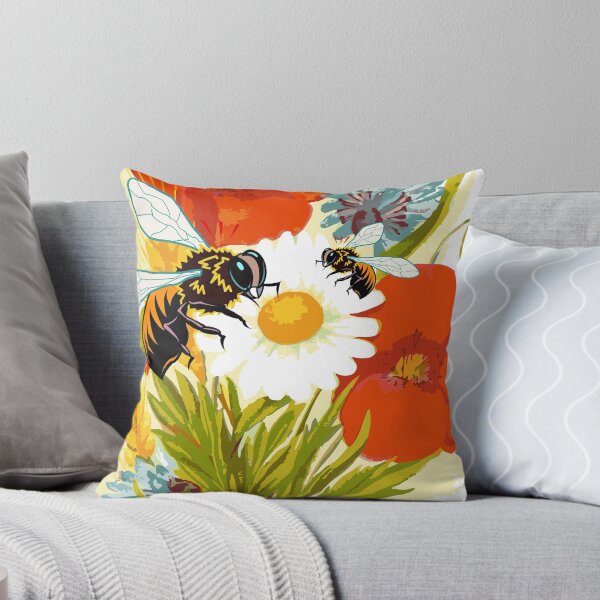 Item preview, Bees on Flower Petals designed and sold by 4thcode.
