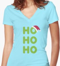Ho-Ho-Ho Santa Women's Fitted V-Neck T-Shirt
