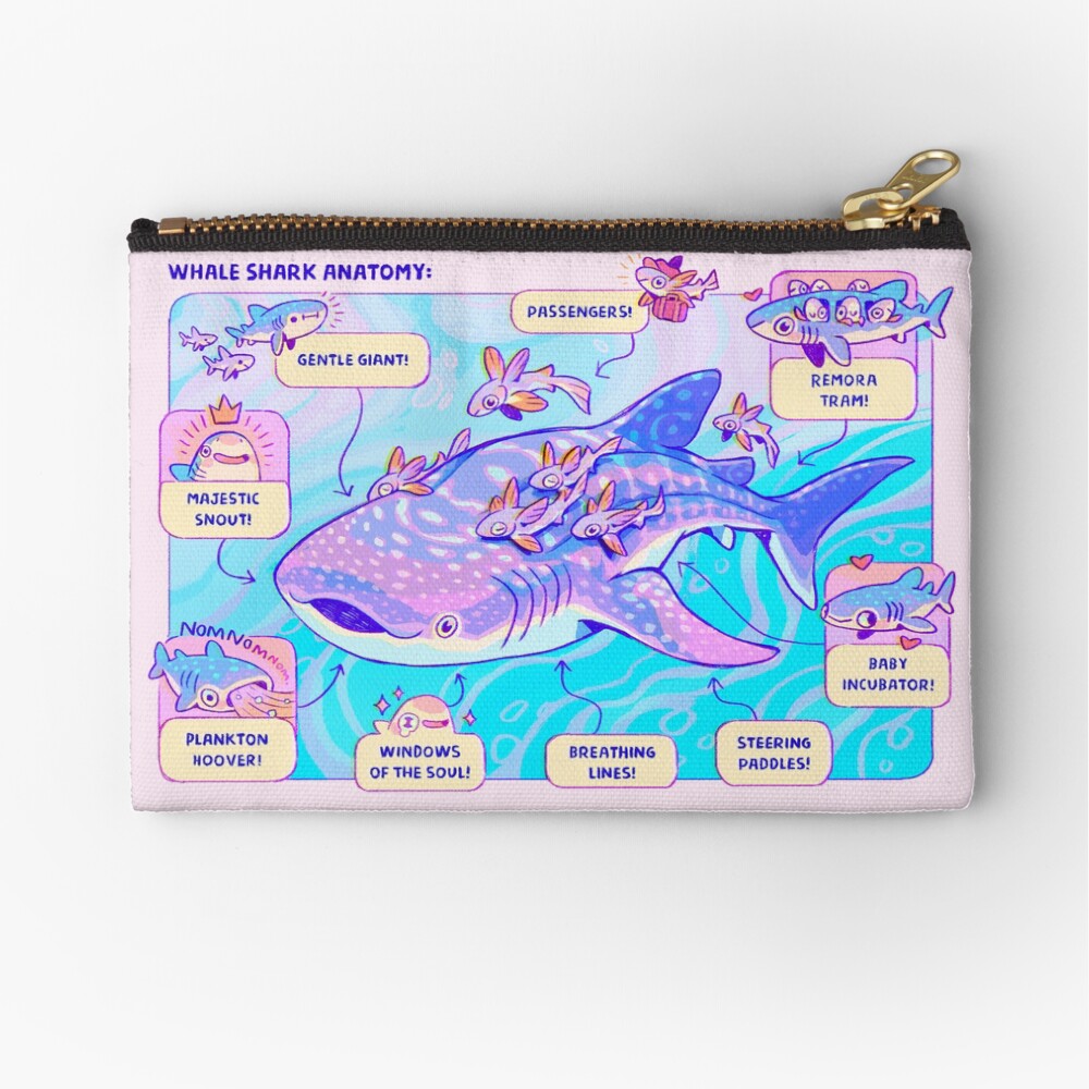 Whale Shark Anatomy Zipper Pouch