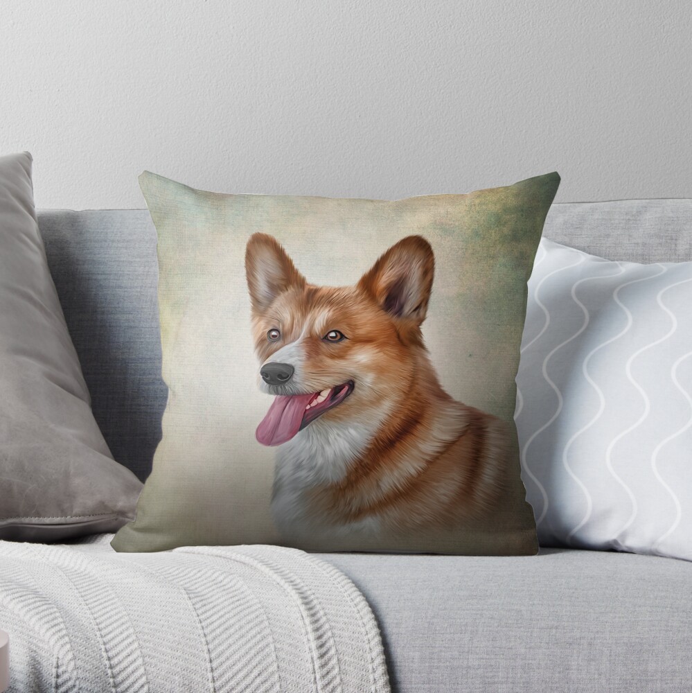 corgi throw pillow