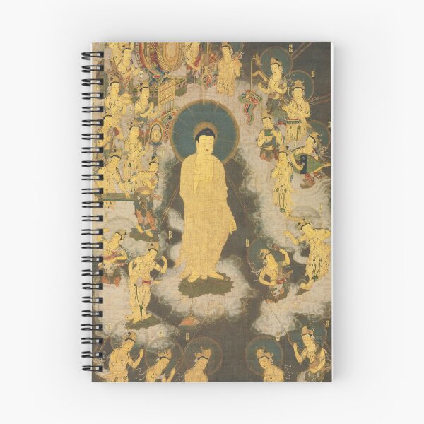 Item preview, Welcoming Descent of Amida 14th Century Japanese Hanging Scroll designed and sold by Vintage Wall Art.