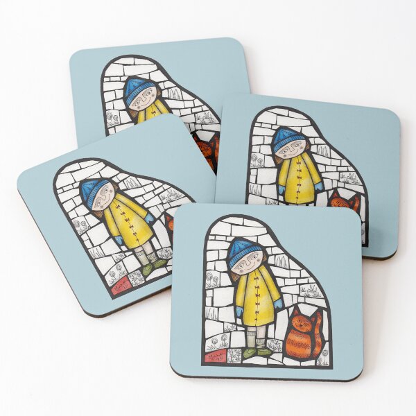 Item preview,  Girl and her cat colour mosaic illustration designed and sold by Muna Zuberi.