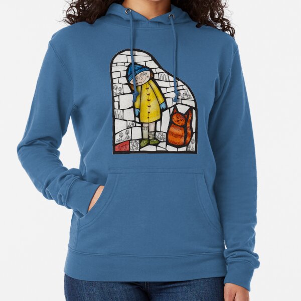 Girl and her cat colour mosaic illustration Lightweight Hoodie
