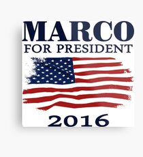Lámina metálica Marco Rubio para presidente 2016