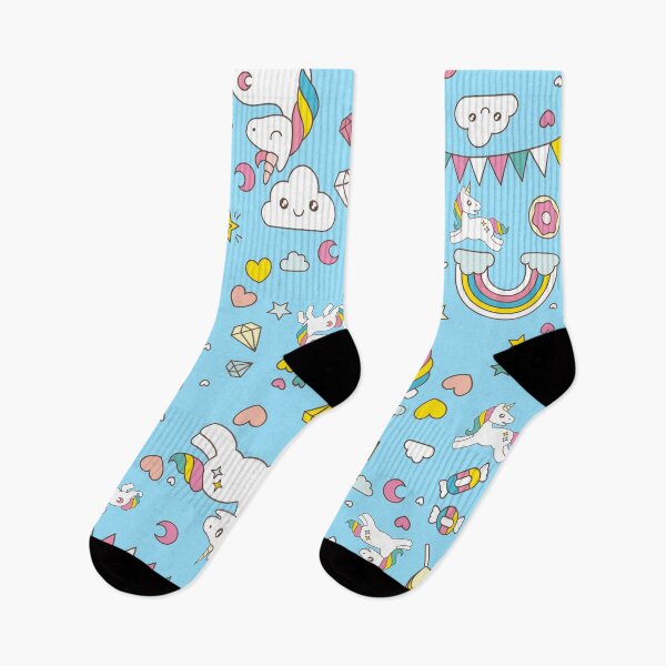 Item preview, Unicorn Light Blue Pattern  designed and sold by dollmadeinjapan.